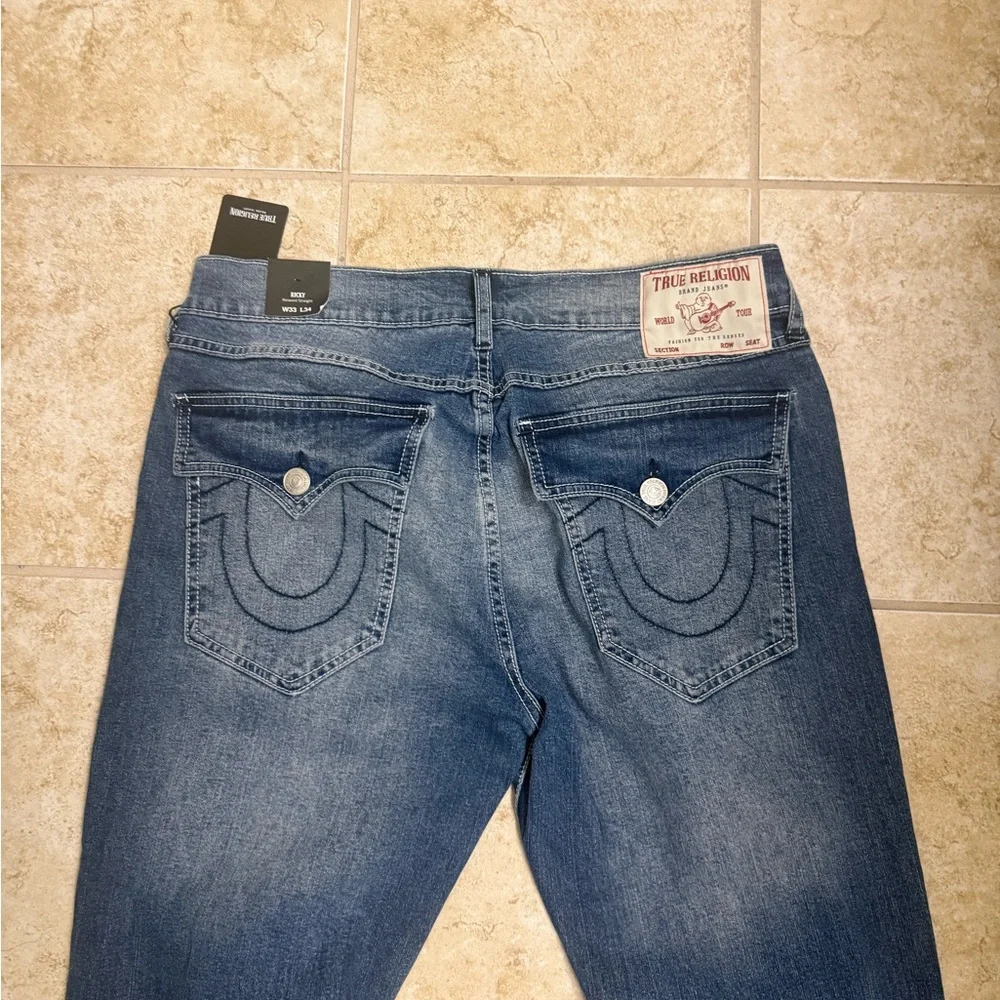True Religion Men's Classic Blue Straight Jeans